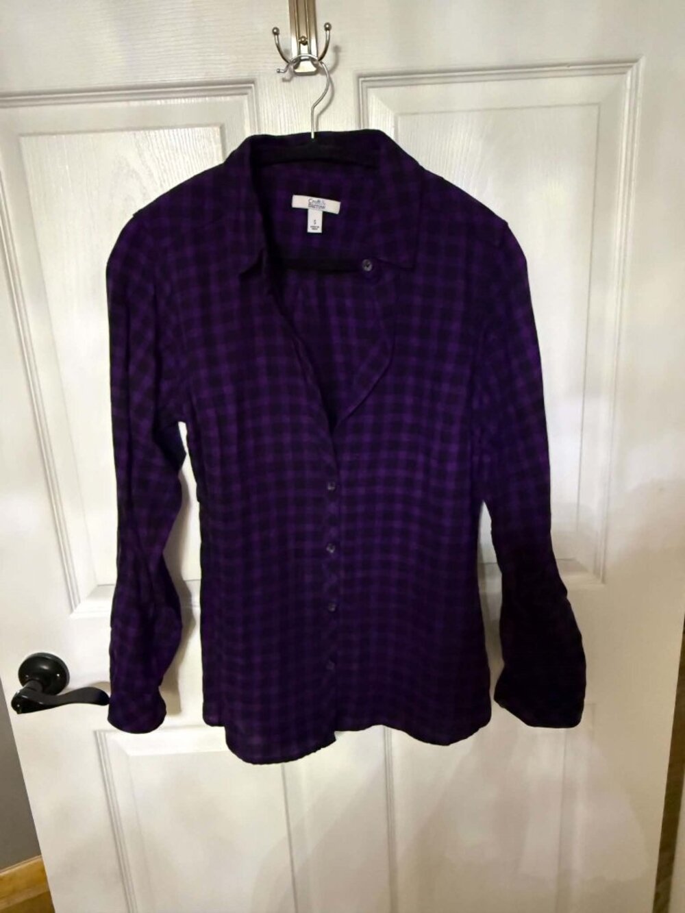 Croft & Barrow Checkered Plaid Long Sleeve Button Down